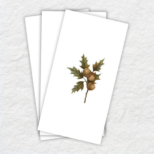 Acorn Cluster guest towels botanical printed disposable napkins airlaid linen feel