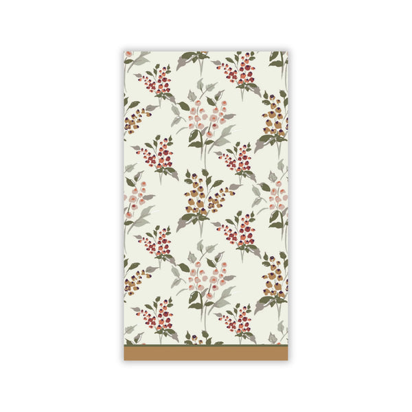 Floral patterned paper with a gold border on a white background