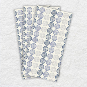 Blue Circles printed guest towels blue geometric airlaid disposable napkins