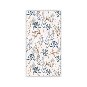 Winter Florals printed guest towel blue botanical airlaid disposable napkin
