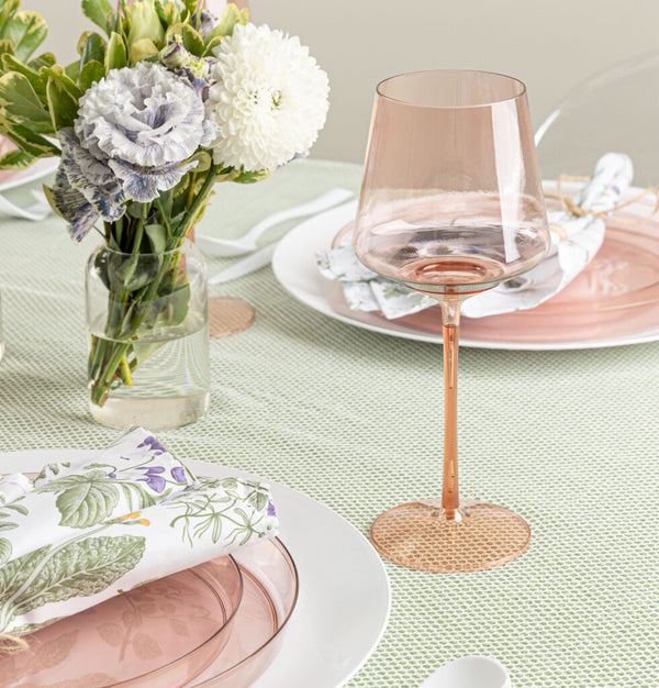 14 Oz Rose HIP Plastic Stemmed Wine Goblets - 4 Count