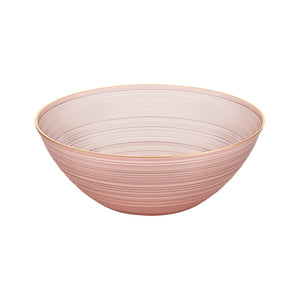rose and gold soup bowl on a white background