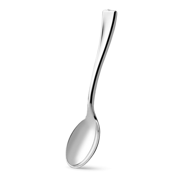 4 Inch Mini Plastic Silver Tasting Spoon