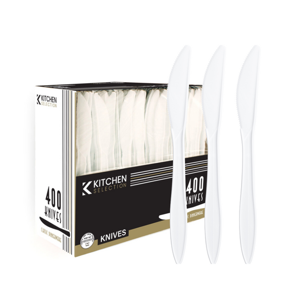 Everyday Cutlery White Plastic Knives – Basic Flatware