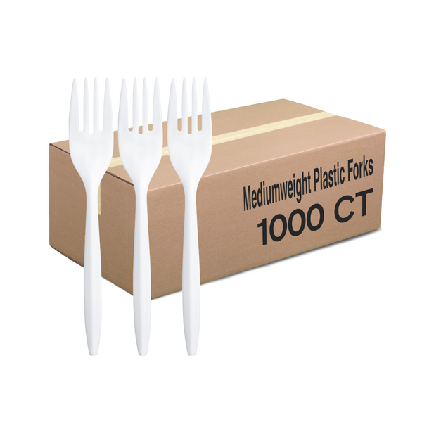 Everyday Basic Cutlery White Plastic Forks – 1000 CT