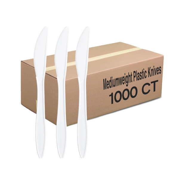 Everyday Basic Cutlery White Plastic Knives – 1000 CT