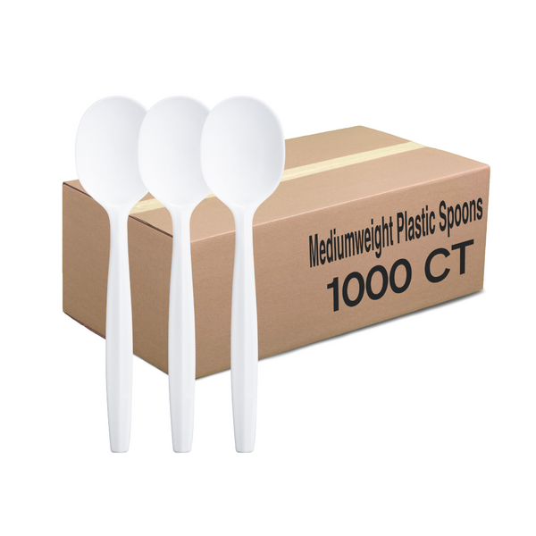 Everyday Basic Cutlery White Plastic Soup Spoons – 1000 CT