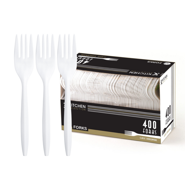 Everyday Cutlery White Plastic Forks – Basic Flatware