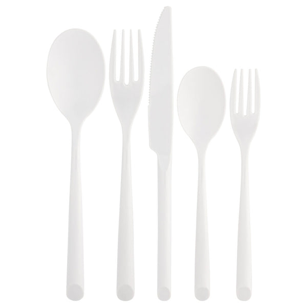 Suave Collection White Flatware Combo Pack - 40 Count (8 Settings)