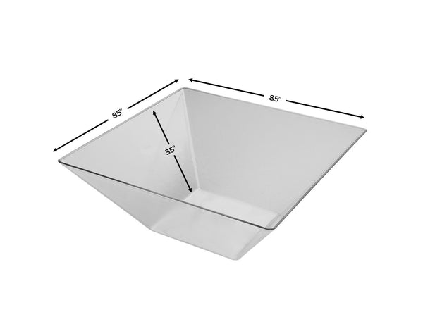 Clear Plastic Square Serving Bowl - 3 Pack