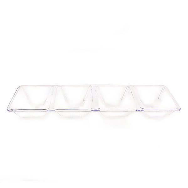 Clear Four Section Plastic Tray - 2 Count