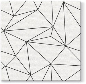 Geometric Lines White Airlaid 1/4 Fold Dinner Napkin - 50 pack - Posh Setting