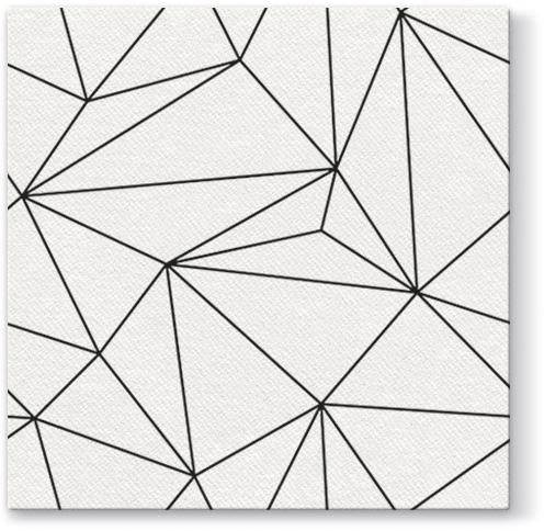 Geometric Lines White Airlaid 1/4 Fold Dinner Napkin - 50 pack - Posh Setting