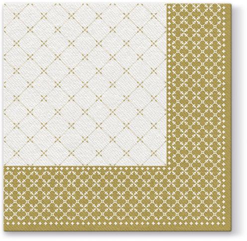 Subtle Grid Gold Airlaid Dinner Napkin 1/4 Fold - 50 pack - Posh Setting
