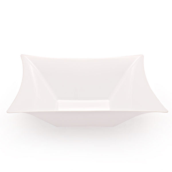 Horizon White Square Plastic Serving Bowls - 2 Pack