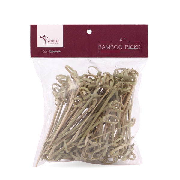 4 Inch Bamboo Picks - 100 Count