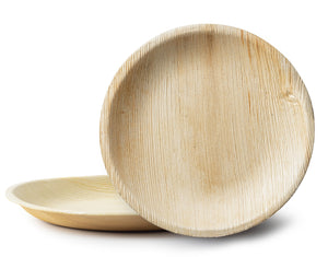 100% Compostable Plates Natural Disposable Round Palm Leaf Plates