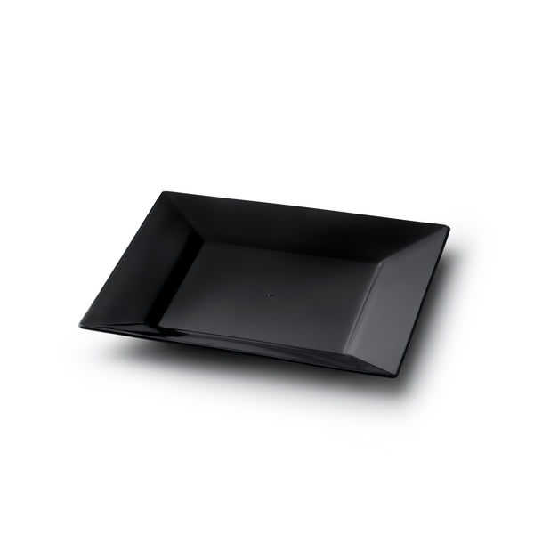 Black Square Plastic Plates 20 Pack - Carre