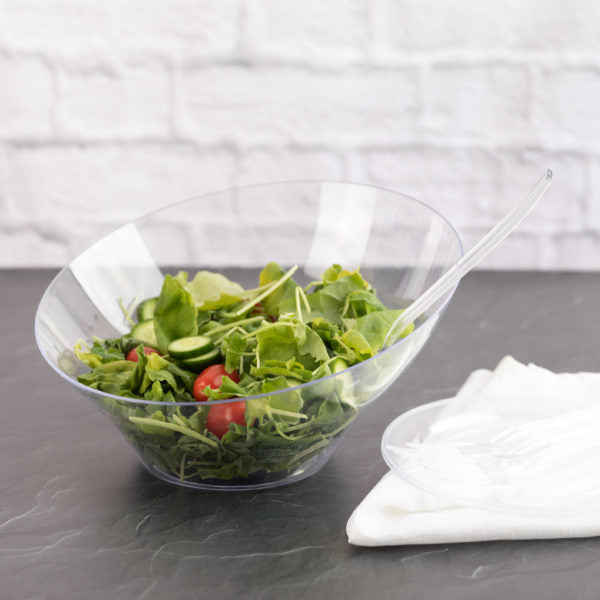 Clear Angled Plastic Serving Bowls - Serverware
