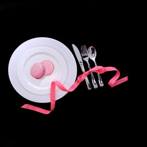 White Round Plastic Dinnerware Set 