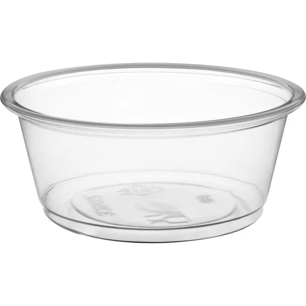 3.25 oz. Clear Plastic Souffle Cup / Portion Cup W Lids - 100/Pack
