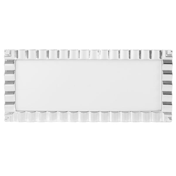 Silver and White Rectangular Tray - 2 Count