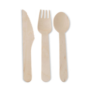 Palm Leaf Disposable Eco Friendly Wooden Cutlery Combo