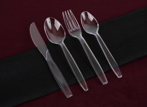 Clear Plastic Deluxe Flatware