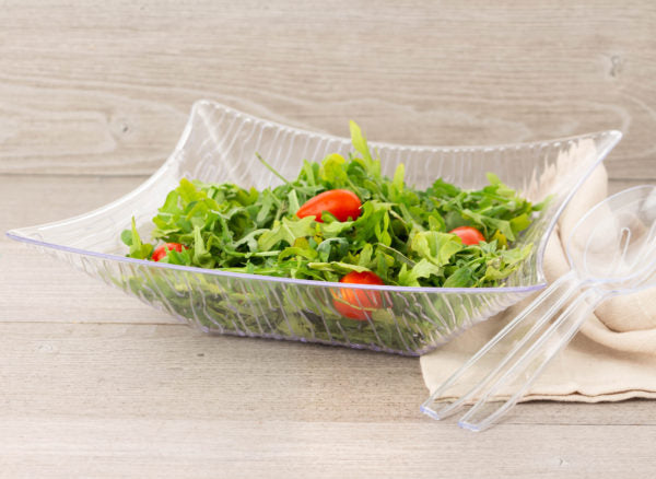 Clear Square Textured Salad Bowl - 2 Pack