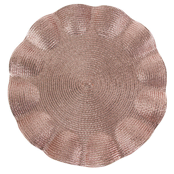 Rose Gold Braided Round Charger Plate