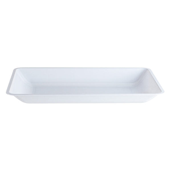 White Shallow Rectangular Plastic Serving Tray - 2 Count