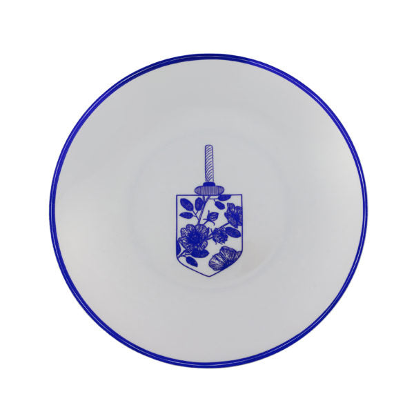 Silver and Blue Round Plastic Plate 10 Pack - Chanukah