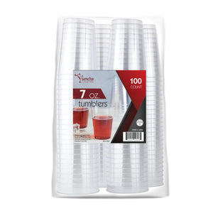Clear Round Plastic Tumblers - 100 Pack