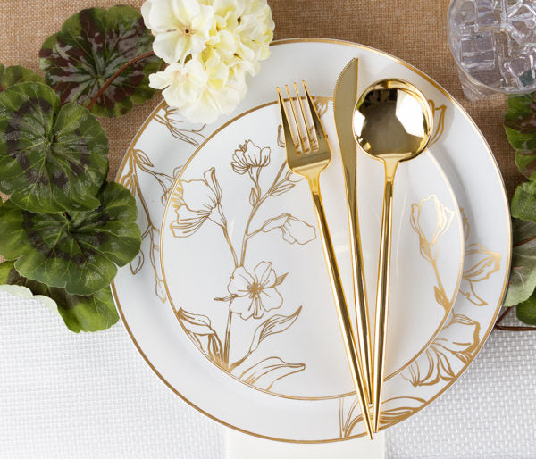 Novelty Collection Gold Flatware Set 40 Count-Setting for 8