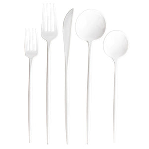 Novelty Collection White Flatware Set 40 Pieces - Posh Setting