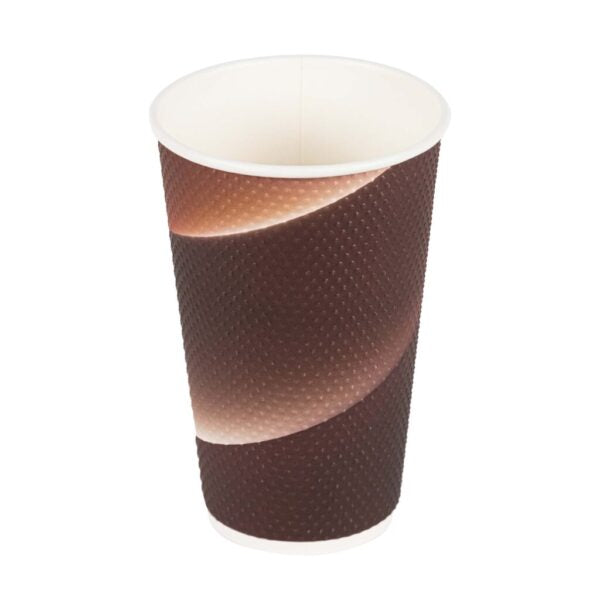 Insulated Textured Paper Coffee Cups with Lids