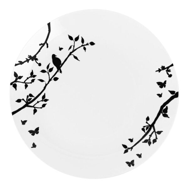 White and Black Round Plastic Plates - Spring – Posh Setting