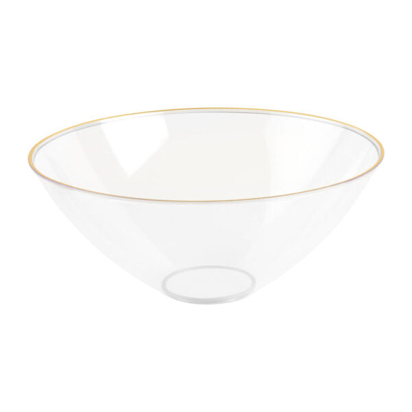 Clear and Gold Organic Plastic Salad Bowl - 2 Pack