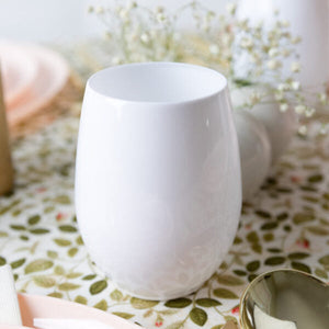 Stemless Goblets White Plastic Wine Glasses