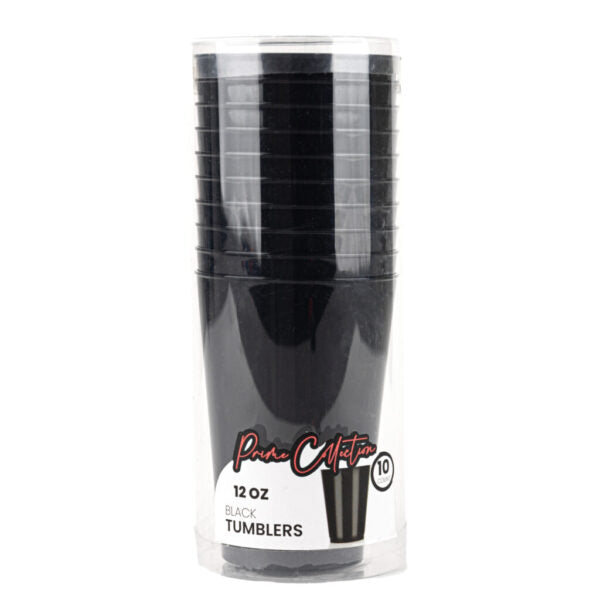 Smarty Had A Party 12 oz. Black Round Disposable Plastic Tumblers (240 Cups)
