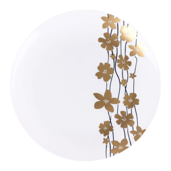 Black and Gold Round Plastic Plate