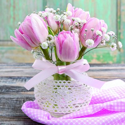Romantic Bouquet Floral Lunch Napkin - 20 Pack - Posh Setting