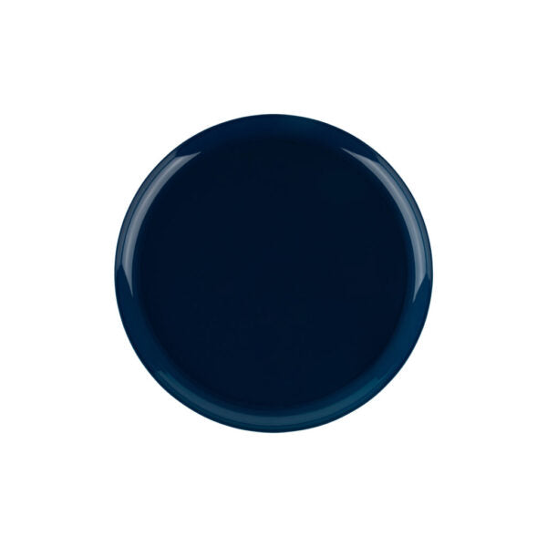 Dark Blue Round Plastic Plates 10 Pack - Edge