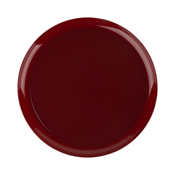 Cranberry Red Round Plastic Plates 10 Pack- Edge