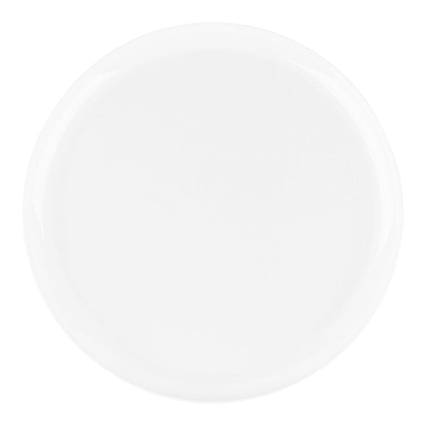 White Round Plastic Plates - Edge
