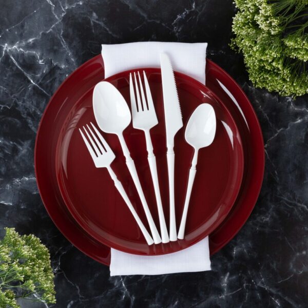 Infinity Collection White Flatware Set 40 Count - Setting for 8