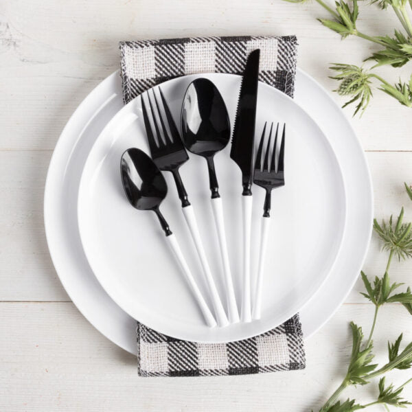 Infinity Collection Black Flatware Set 40 Pieces - Setting for 8