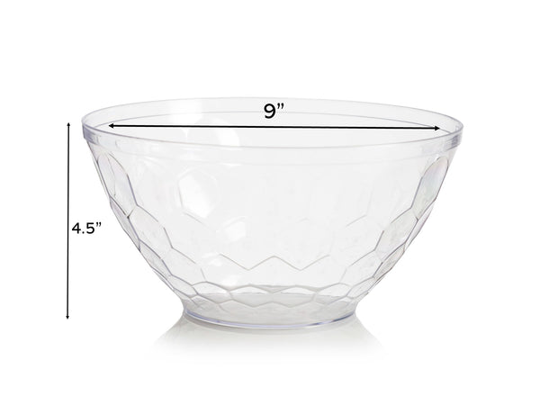 Clear Plastic Embossed Salad Bowl 1 Pack