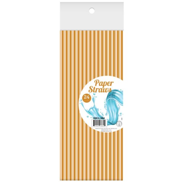 Gold Paper Straws 24 Pack