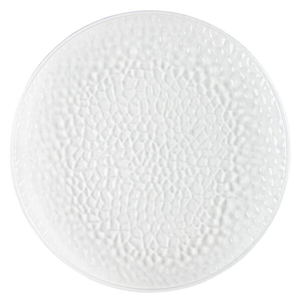 Clear Hammered 13″ Round Plastic Charger Plate - 4 Pack